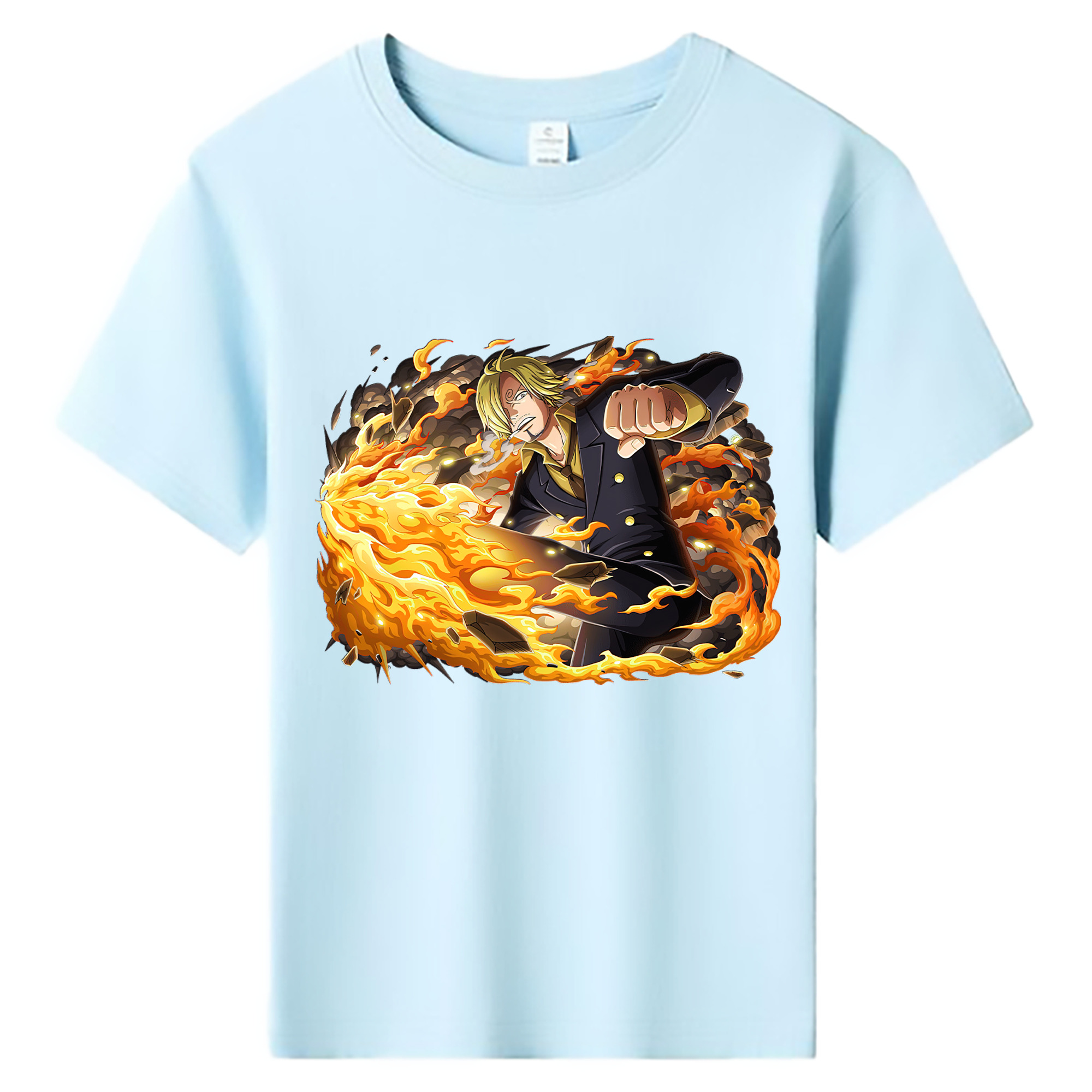 （画像用） ワンピース サンジ ONE PIECE Sanji 綿100％キッズTシャツ（フロントプリント）